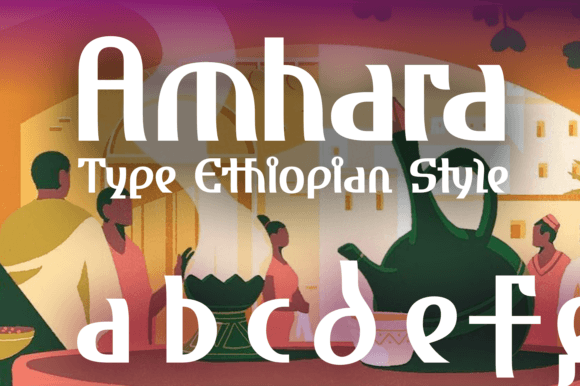 Amhara Display Font for Handmade Product Design