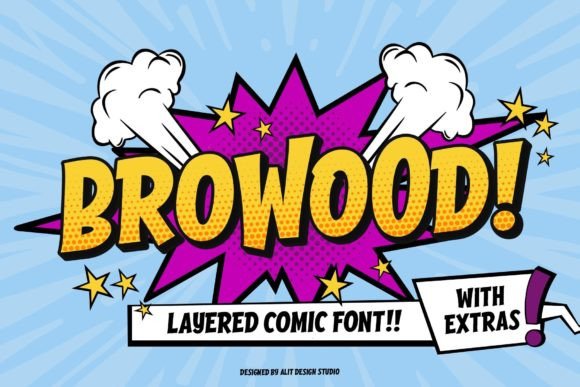 Browood: A Playful Comic Display Font for Bold Web Branding