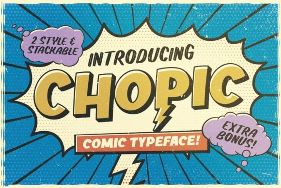 Chopic: The Bold Comic Display Font for Campaign Creatives