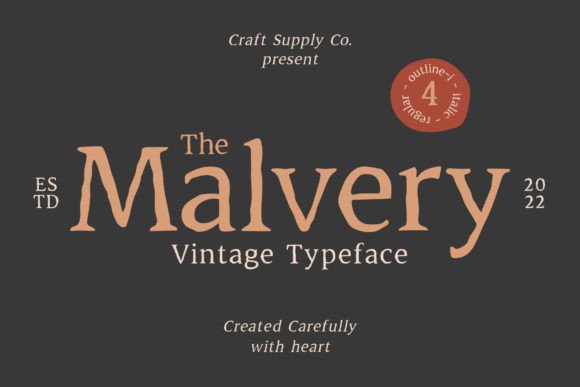 Malvery Font: A Charming Display Typeface for Publications