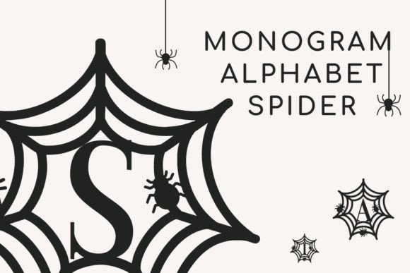 Monogram Alphabet Spider: The Spooky Decorative Font for Creative Projects
