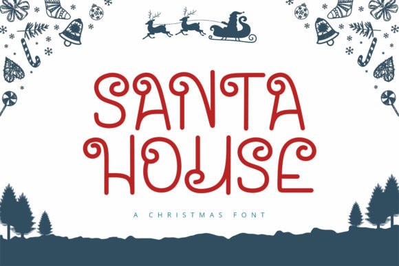 Santa House Christmas Display Font for Holiday Publishing & Branding